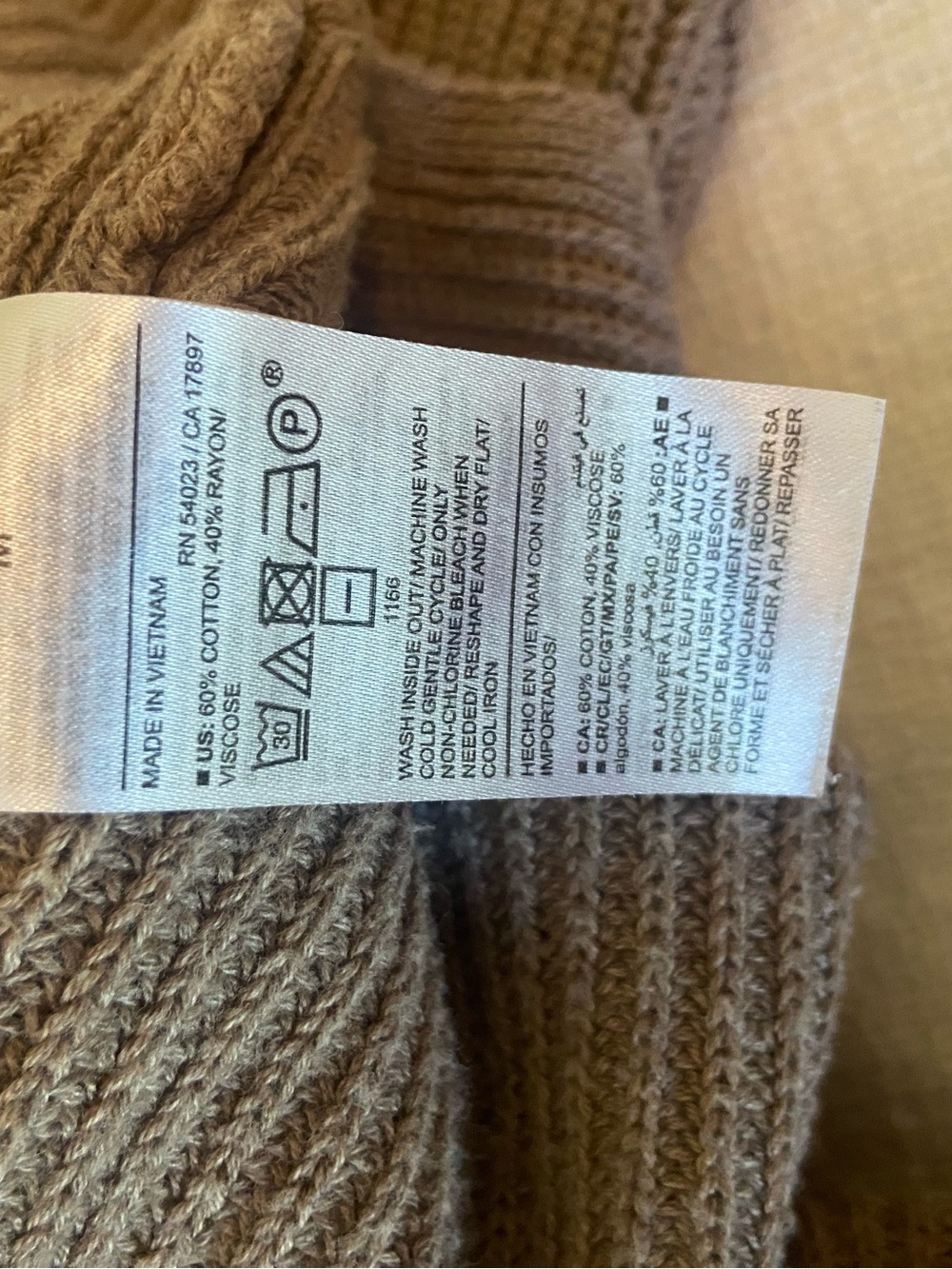 Old Navy Women's Open-Front Ribbed Cardigan with Pockets - Brown - Size Medium - Picture 8 of 10